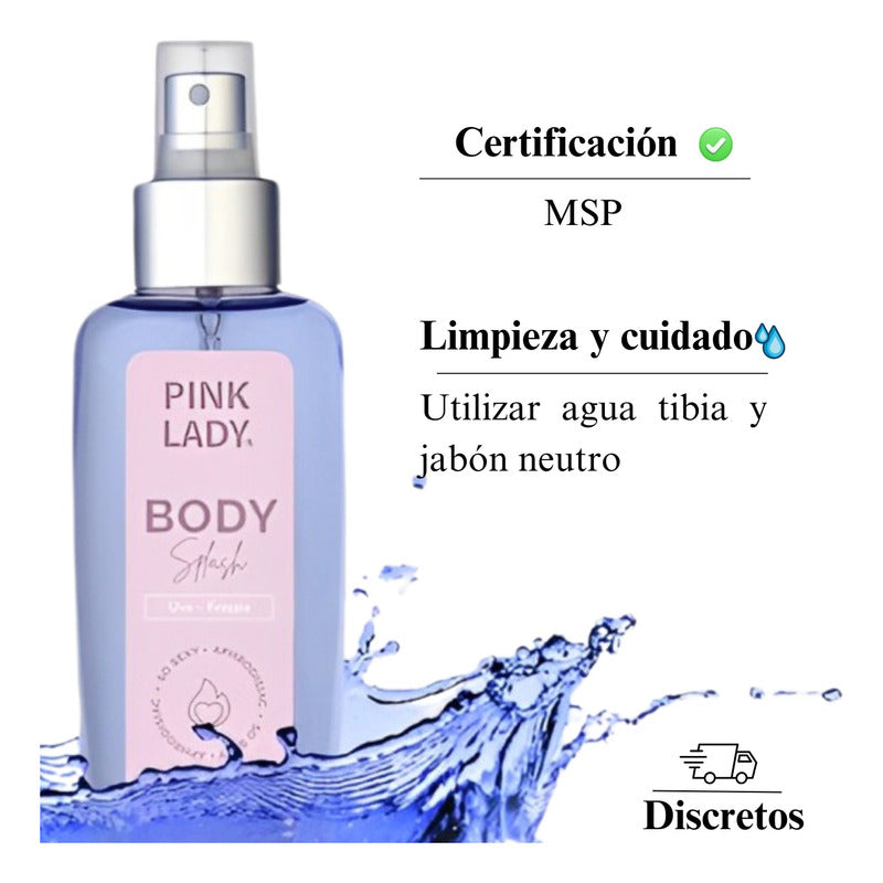 Aroma Uva y Fressia del Body Splash PINK LADY.
