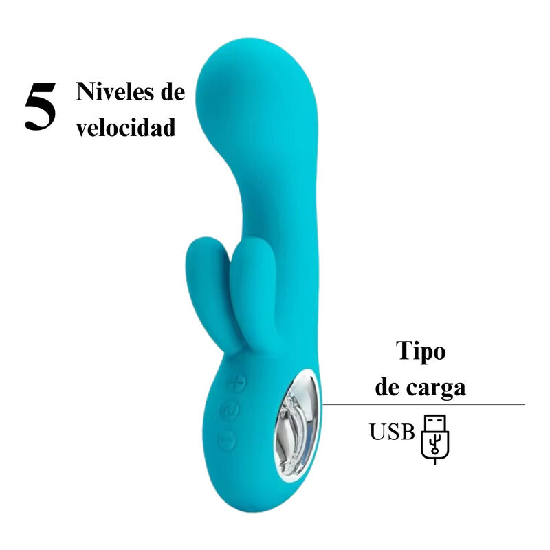 Vibrador Chris USB doble estimulación, silencioso y recargable