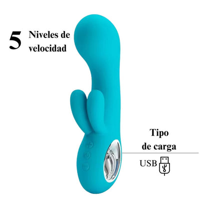 Vibrador Chris USB doble estimulación, silencioso y recargable