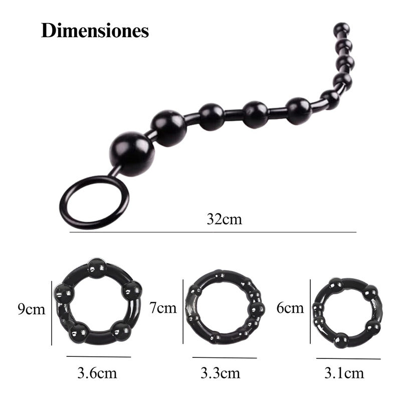 Set de entrenamiento anal Éxtasis con distintos tamaños.  
