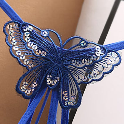 Tanga Mariposa con Perlas y Encaje Sensual