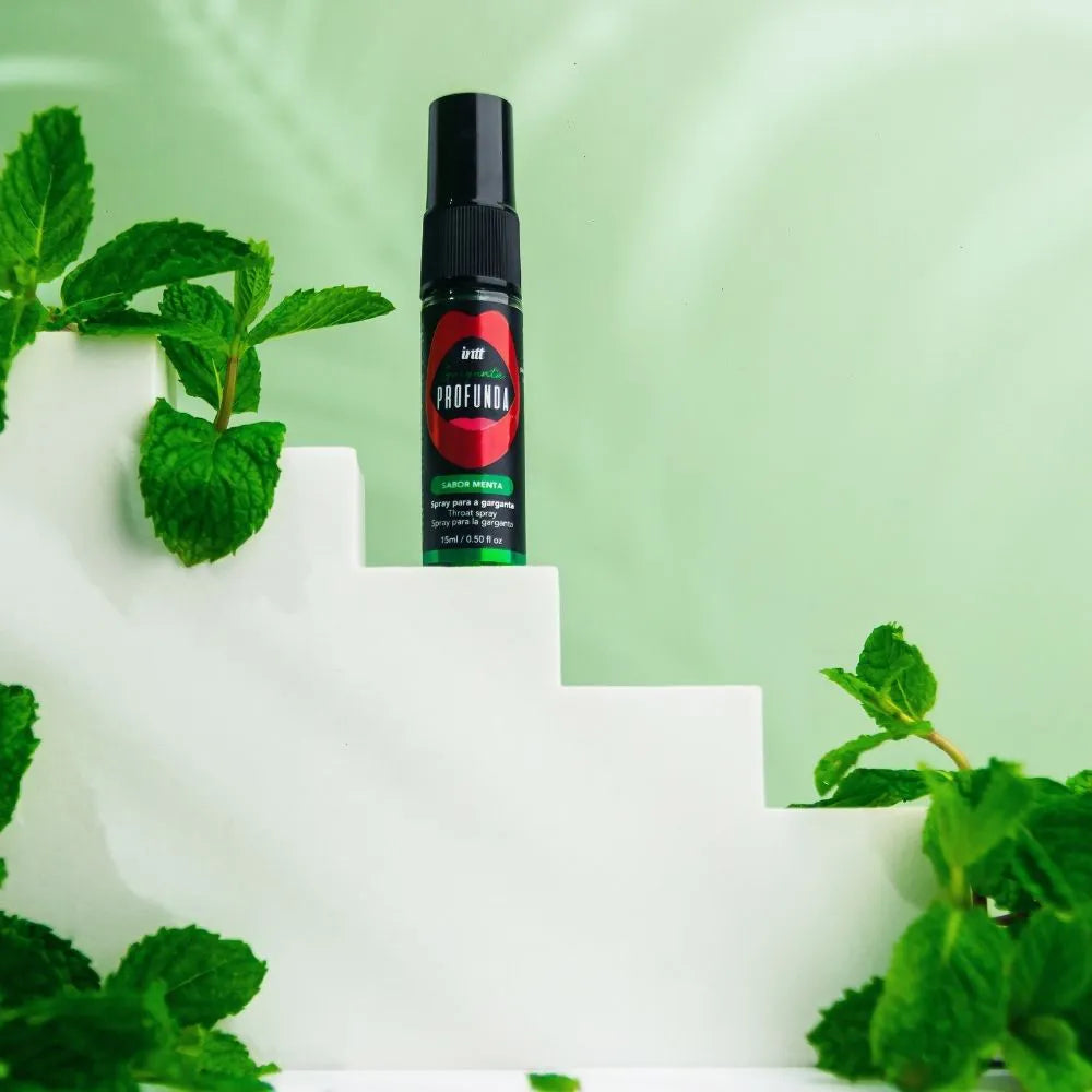 Contenido neto de 15ml del spray Garganta Profunda sabor menta