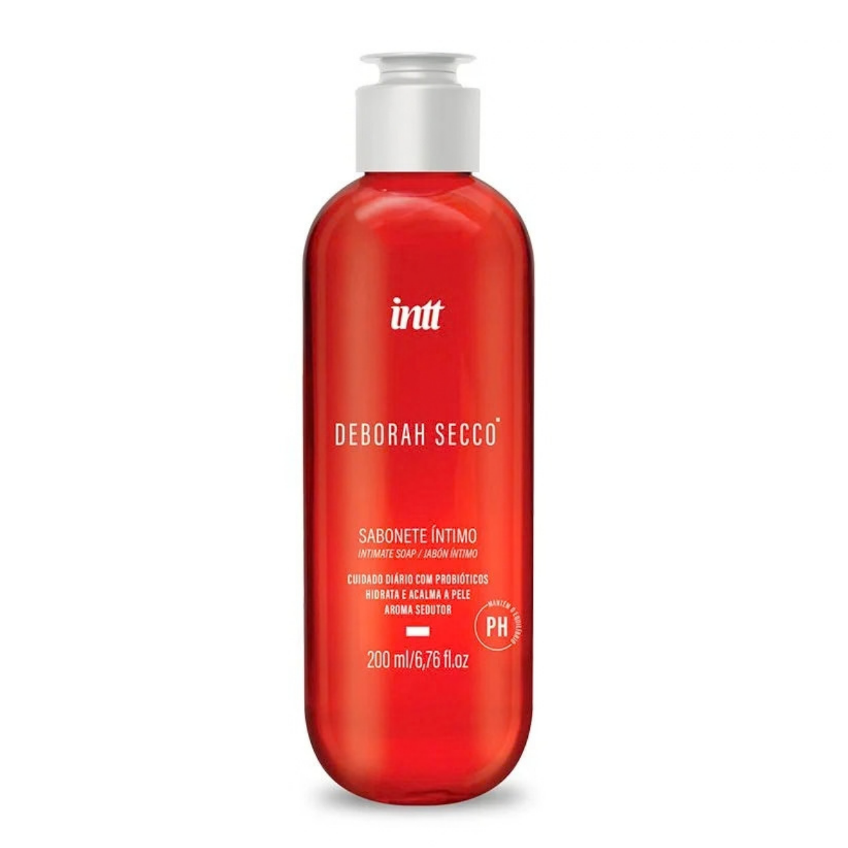 Envase del jabón íntimo INTT + Deborah Secco con probióticos
