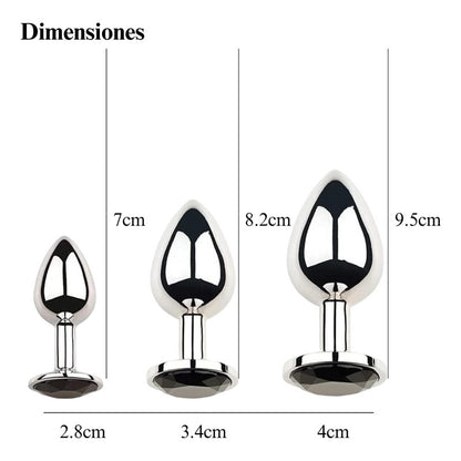 Kit de 3 plugs anales Onyx con tamaños progresivos