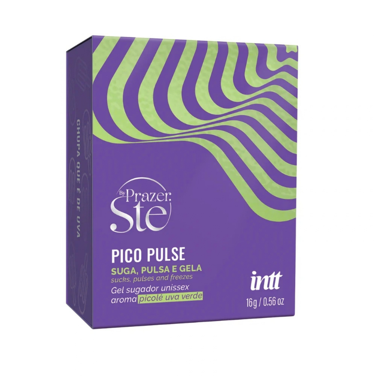 Envase de Pico Pulse Uva Verde, gel unisex que pulsa, vibra y refresca