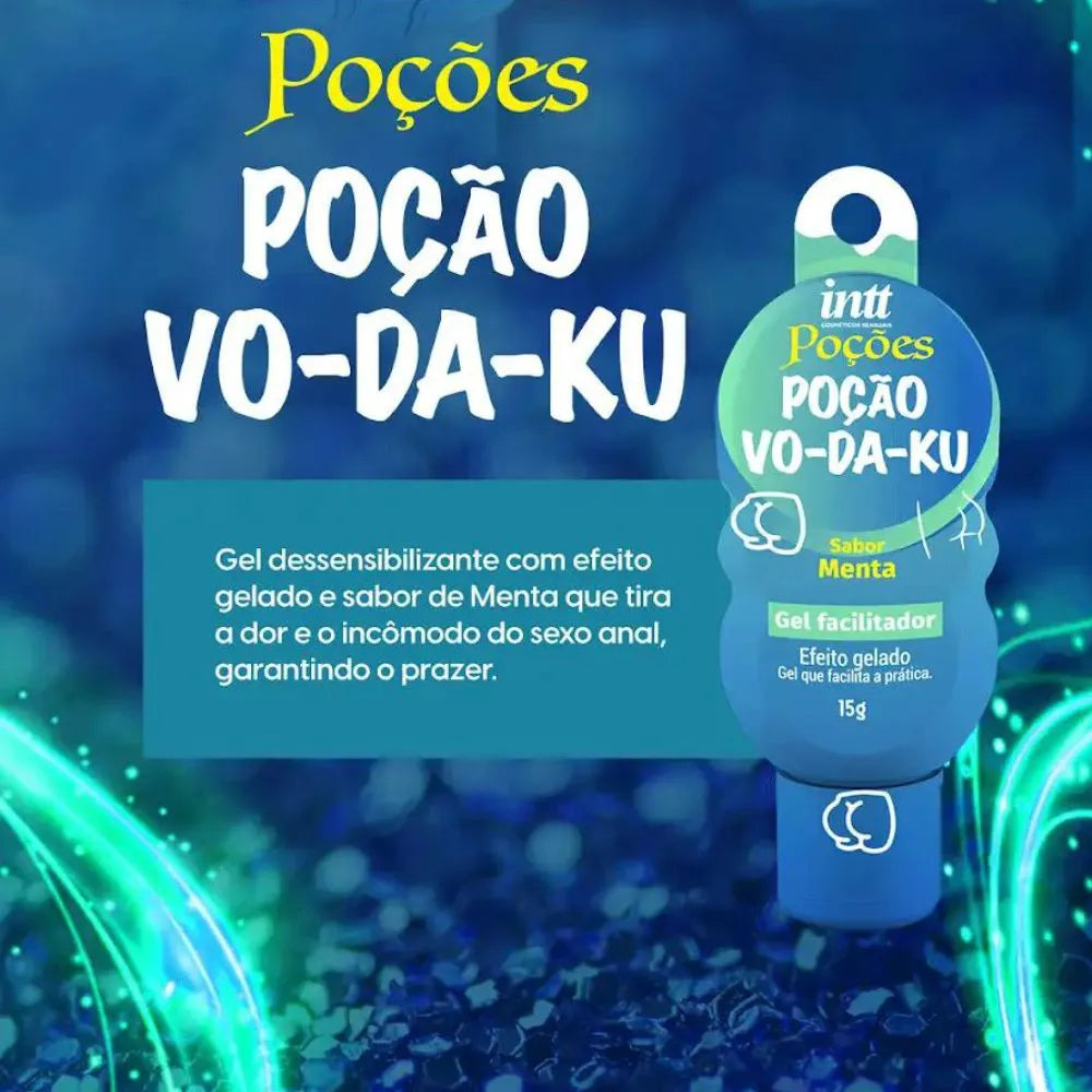  Presentación de 15 g del gel corporal unisex Vo-da-ku aroma menta