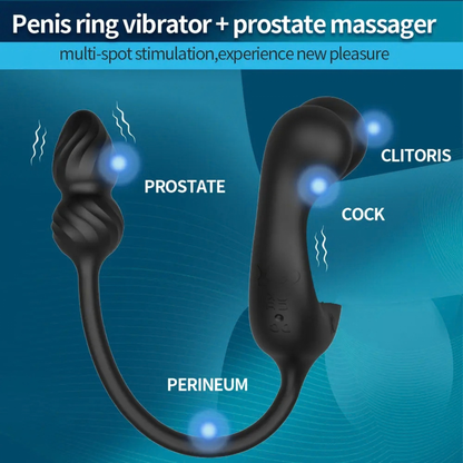 Estimulador de próstata integrado del anillo vibrador Prya