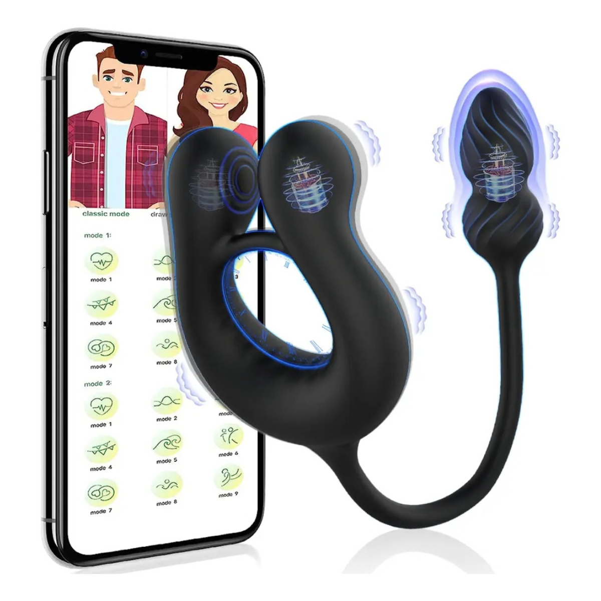 Anillo vibrador Prya con estimulador de próstata y control por app
