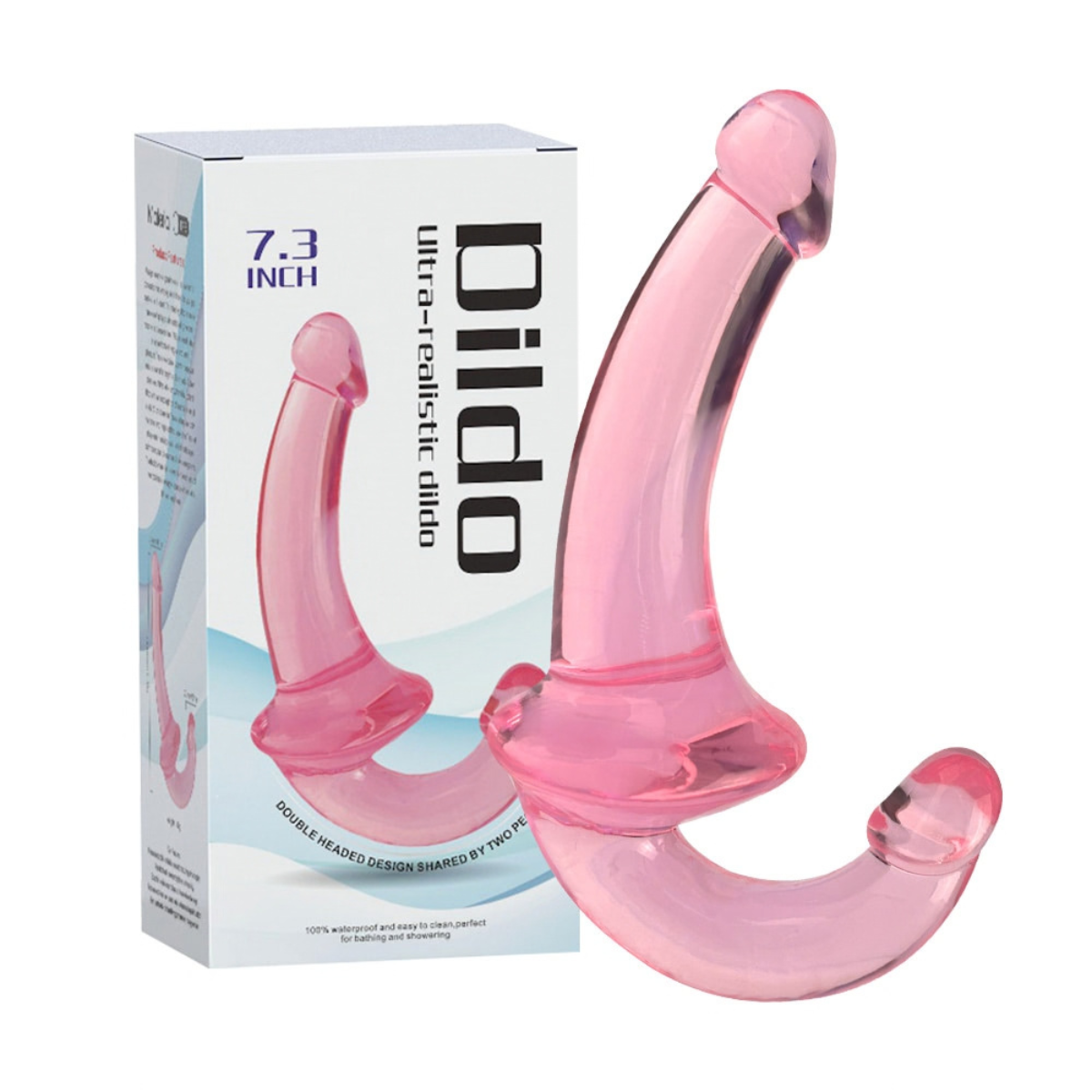 Detalle del extremo curvo estimulador de punto G del dildo Riot