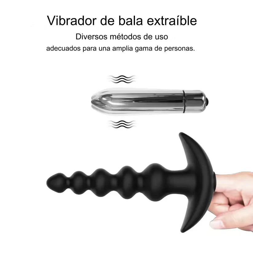 Plug Anal + Vara Vibradora + Gel Lubricante – Doble Estimulación