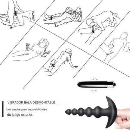Plug Anal + Vara Vibradora + Gel Lubricante – Doble Estimulación