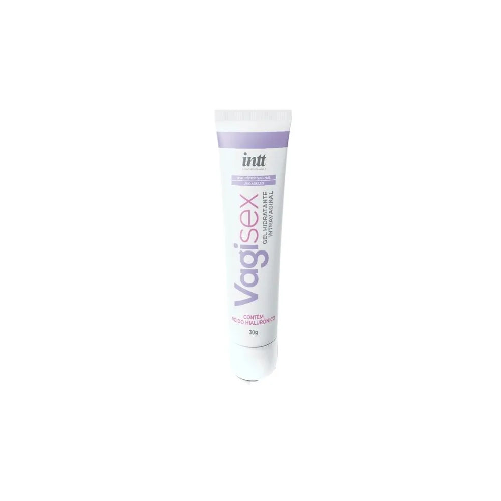 Envase de Vagisex gel hidratante vaginal junto a sus 10 aplicadores