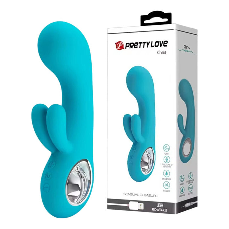 Vibrador Chris recargable de silicona médica, diseño ergonómico y textura suave