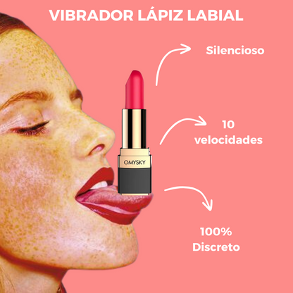 Vibrador en forma de lápiz labial USB recargable y compacto