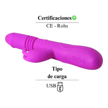 Vibrador con penetración realista y rotación 360