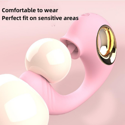 Vibrador doble violeta con silicona médica hipoalergénica