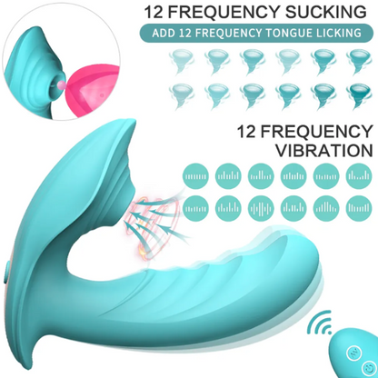Vibrador con control remoto inalámbrico y modos de succión