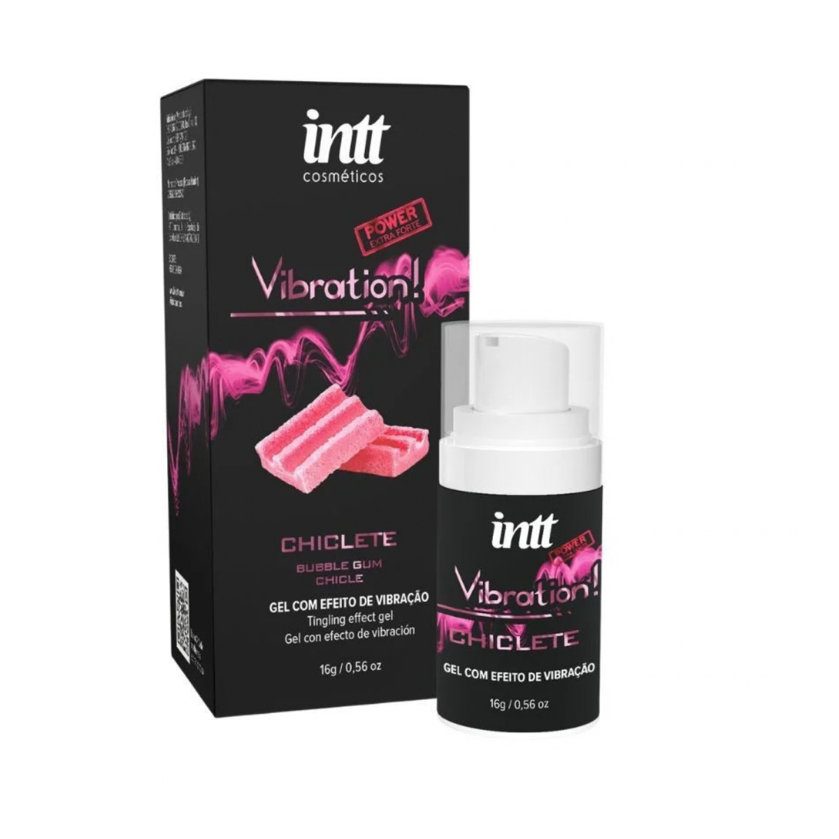 Gel Vibration Power de INTT con efecto vibración, pulsación y calor, sabor chicle